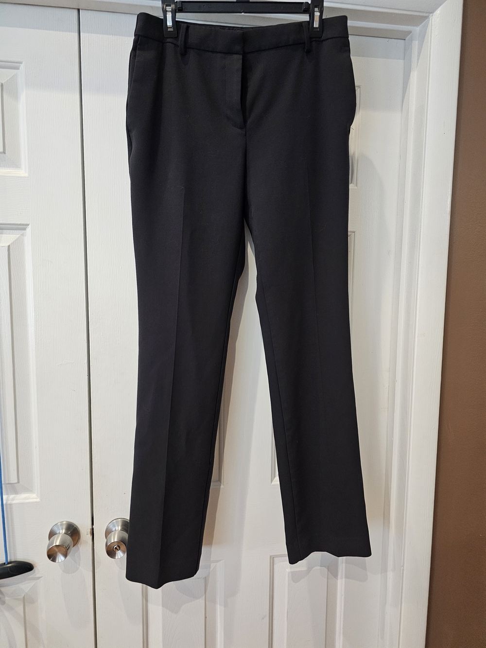 Ann Taylor Black Straight-Leg Dress Trousers - 12 tall